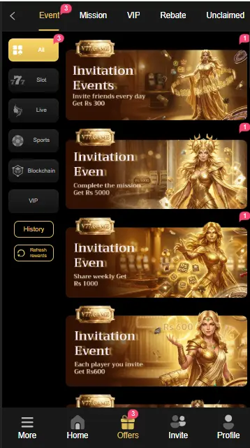 OFFERS AND PROMOTIONS V77 GAME