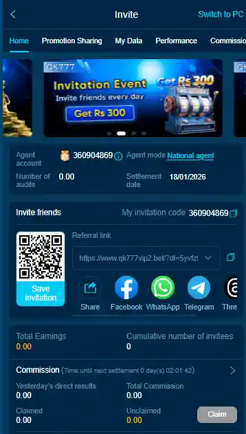 qk777 game refer and earn