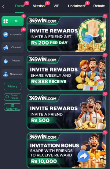 offers and promotions 345win game apk