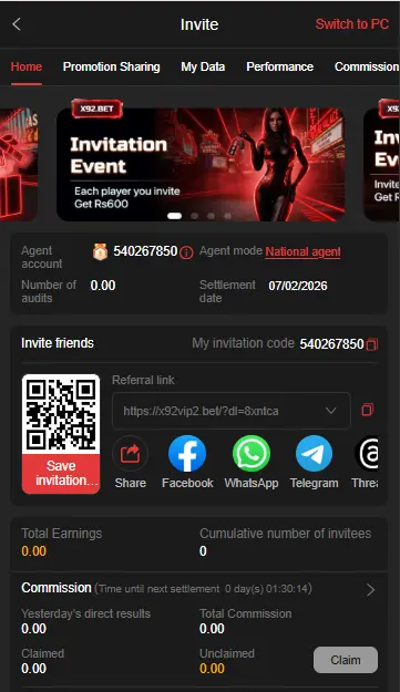 refer and earn x92 game