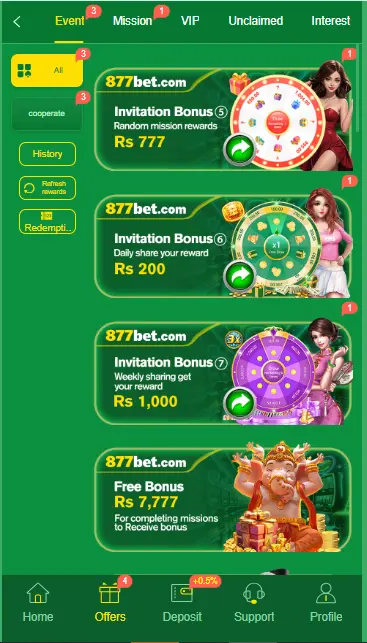 OFFERS AND PROMOTIONS 877BET GAME APK