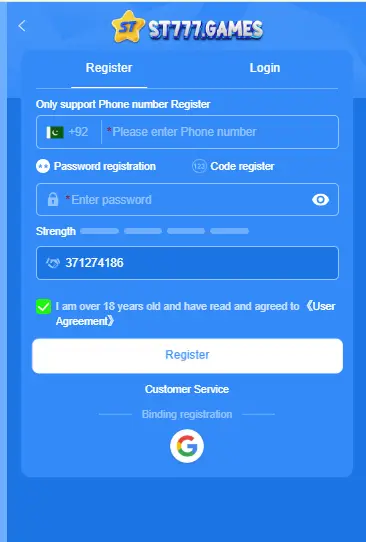 ST777 GAME REGISTRATION