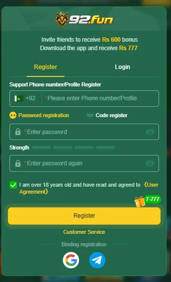 login and registration 92 fun game