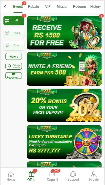 offer and promotions jz777 apk