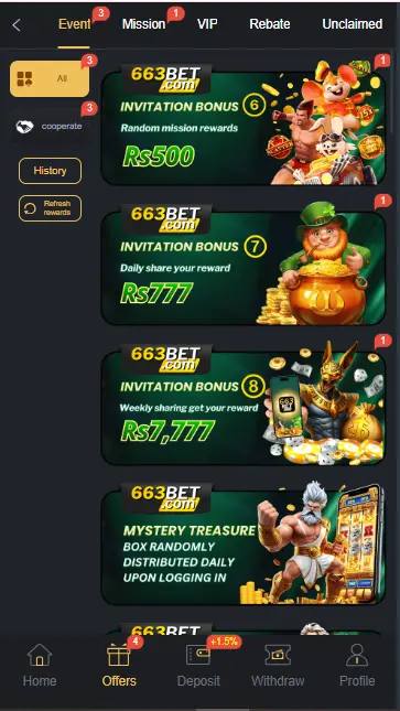 offers and promotions 663 bet game apk