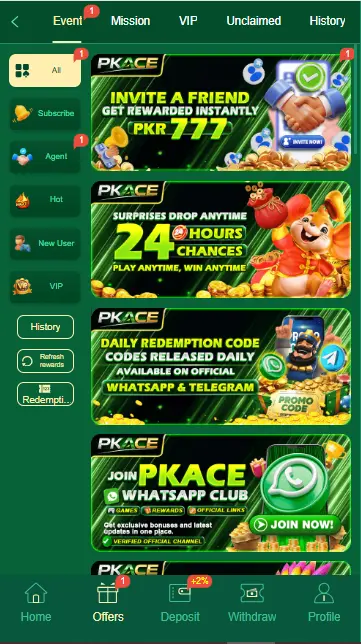 offers and promotions pkace game apk