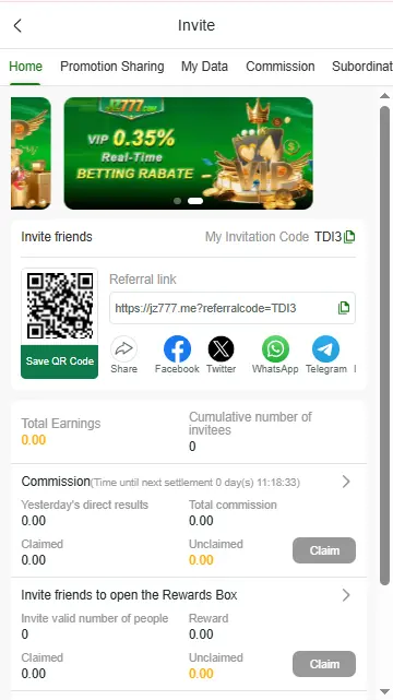 refer and earn money with jz777 game apk