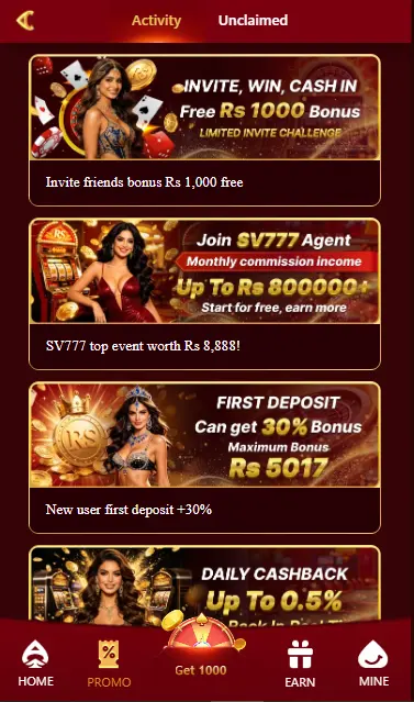 refer and earn money with sv777 game apk