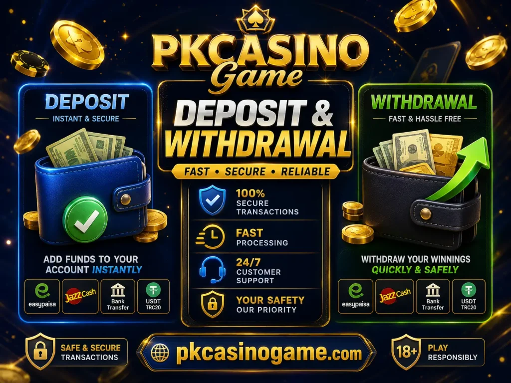PKCASINO GAME ADD MONEY AND WITHDRAW MONEY