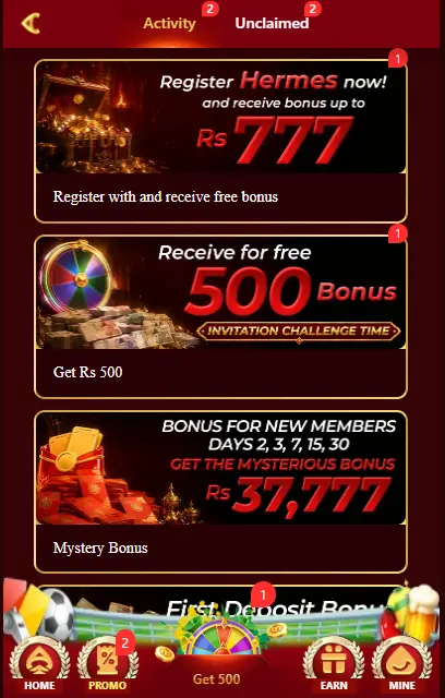 offers and promotions Hermes Game